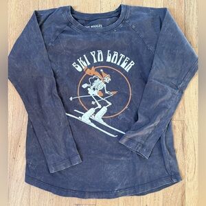 Tiny Whales "Ski Ya Later" Long Sleeve Tee Sz 10